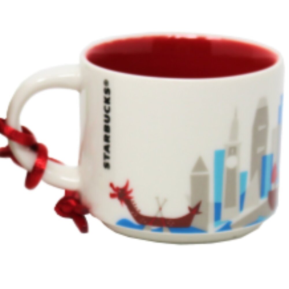Hong Kong Starbucks You Are Here Series Ceramic Demitasse Ornament Mug, 2 Oz NIB - Picture 2 of 4